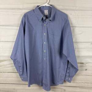 Brooks Brothers Men's Blue Button Down Regular Fit Long Sleeve Formal Shirt